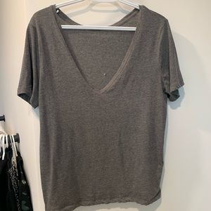 Gray v neck t shirt